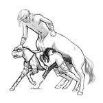  2boys anal artist_request centaur cum cum_while_penetrated erection furry horse horse_penis huge_penis interspecies male male_focus monochrome multiple_boys nude penis rape sex shirt shorts_pull simple_background tail testicles transformation uncensored white_background yaoi 