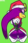  2017 absurd_res anus avian bird butt camel_toe christmas clothed clothing eyewear female flat_chested glasses gloves hat hi_res holidays legwear looking_at_viewer marthedog mistletoe pantyless plant pussy smile socks solo sonic_(series) sonic_riders swallow_(bird) thigh_highs underwear wave_the_swallow 