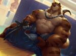 abs anthro biceps character_request colored fish locker_room male mammal marine mist_cats muscular muscular_anthro muscular_male muscular_thighs mustelid nipple_piercing nipples otter pecs piercing shark signature