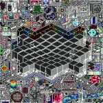 absurdly_detailed_composition animated animated_gif blinking broken cd crack cracked_glass cube damaged dithering guandanarian isometric motherboard original pixel_art scenery 