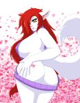 &lt;3 2017 big_breasts big_butt breasts butt cat desingahv feline female fur hair hand_on_butt holidays invalid_tag looking_at_viewer looking_back mammal red_hair side_boob tattoo valentine&#039;s_day white_fur 