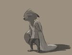  anthro canine charlie_(weaver) clothed clothing dipstick_ears dipstick_tail disney eyes_closed female fox hi_res kam mammal monochrome multicolored_tail pack_street solo zootopia 