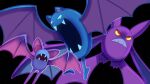  black_background colored_sclera crobat evolutionary_line fangs golbat highres no_humans open_mouth pokemon pokemon_(creature) red_eyes simple_background sparklychimecho yellow_sclera zubat 