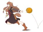  1girl :o ahoge animal_ear_fluff animal_ears ankle_boots balloon_(tate_no_yuusha_no_nariagari) black_dress boots broken broken_sword broken_weapon brown_boots brown_hair chasing collar commentary dress dripping_eye fleeing flying_sweatdrops from_side full_body grey_dress hands_up highres hiro-1022 holding holding_sword holding_weapon layered_dress long_hair long_sleeves looking_to_the_side medium_dress metal_collar metal_hair_tubes metal_wrist_cuffs monster o_o open_mouth pinstripe_dress pinstripe_pattern raccoon_ears raccoon_girl raccoon_tail raphtalia raphtalia_(young) red_dress running short_sleeves simple_background solo straight_hair sword tail tate_no_yuusha_no_nariagari teeth two-tone_dress unsheathed upper_teeth_only variant_set weapon white_background 