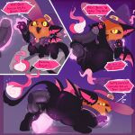 2024 anal anal_penetration ball_fondling balls bent_over black_body black_fur black_sclera blush bodily_fluids bow_tie clothing colored_fire comic digital_drawing_(artwork) digital_media_(artwork) dildo dildo_in_vagina dildo_insertion disembodied_penis domestic_cat double_penetration duo english_text erection feet felid feline felis female female_feral female_focus female_penetrated feral feral_focus fire fondling food foot_fetish foot_play footjob for_a_head fruit fur genital_fluids genital_growth genitals glans gradient_background grey_penis growth hat headgear headwear hi_res humanoid_genitalia humanoid_penis hybrid looking_at_another looking_back looking_back_at_another looking_pleasured looking_up_at_partner lying magic_dildo magic_symbols magic_user male male/female mammal masturbation membrane_(anatomy) membranous_wings motion_lines object_head on_back open_mouth penetration penile penile_penetration penis penis_growth penis_in_vagina pink_fire plant pumpkin pumpkin_head raised_arm saliva saliva_string sex sex_toy sex_toy_in_vagina sex_toy_insertion simple_background smile snazzle_snapp sparkles speech_bubble sweat tail tail_around_balls teasing text vaginal vaginal_masturbation vaginal_penetration wings witch_hat yellow_eyes