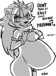  2017 anthro areola belly big_belly big_breasts black_and_white breasts canine female mammal monochrome nude pose pregnant sloss solo wolf 