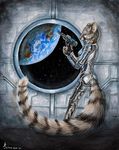  armor civet earth female gun mammal ranged_weapon solo space tina_leyk viverrid weapon 