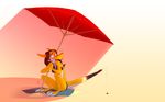  anthro clothed clothing dragon female hair sitting solo sunburn teeth thecrazydragon toony towel umbrella 