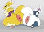  anus areola big_butt breasts butt claws digimon female fur gaping gaping_anus hyper hyper_anus neck_tuft nude pawpads presenting presenting_anus puffy_anus renamon strikeanywhere thick_thighs tuft white_fur yellow_fur 
