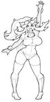  aged_up anthro big_breasts breasts canine chocolat_gelato cleavage clothed clothing dog eyewear fur goggles hair hi_res hypnofood jewelry mammal midriff monochrome necklace shorts sketch sleeves smile solatorobo solo tailwag thick_thighs tight_clothing video_games waving 