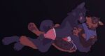 2020 anthro black_background black_body black_fur boxer_briefs boxer_briefs_only brown_body brown_eyes brown_fur bulge canid canine canis clothed clothing clothing_lift domestic_dog duo erection facial_scar fur genitals grey_body grey_fur humanoid_genitalia humanoid_penis jockstrap licking licking_lips lying male male/male male_anthro mammal on_back on_front pawpads penis red_penis scar shirt shirt_lift simple_background smile tikodoodles tongue tongue_out topless topless_anthro topless_male topwear underwear underwear_only whisker_spots