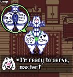 abs animated anthro anus anus_outline asriel_dreemurr bedroom big_butt blush blush_lines bodily_fluids body_writing bouncing_bulge bovid bulge butt caprine clothing dialogue_box digital_media_(artwork) eyes_rolled_up femboy front_view gaping gaping_anus gesture goat hand_gesture huge_butt huge_hips huge_thighs joestarjorik leaking_anus low_res male mammal nipples open_mouth pixel_(artwork) pixel_animation portrait puffy_anus rear_view small_bulge smile solo standing sweat thick_thighs thong tongue tongue_out undertale undertale_(series) underwear v_sign wide_hips