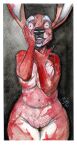  2024 acacia_(mjw_darkmode) anthro areola big_breasts big_ears biped black_background black_nose blood blood_on_breast blood_on_face blood_on_hand bodily_fluids breasts brown_areola colored_nails covering covering_breasts crazed_look crazy_eyes deer female genitals hand_on_face hi_res inner_labia insane long_nails mammal manicure mjw_darkmode nails navel open_mouth pubes pupils signature simple_background smile solo teeth thousand_yard_stare traditional_media_(artwork) vulva white_nails white_sclera wide_eyed wide_hips 