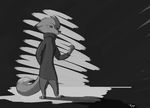  absurd_res anthro canine charlie_(weaver) clothed clothing dipstick_ears dipstick_tail disney female fox fur hi_res kam mammal monochrome multicolored_tail pack_street solo sweater zootopia 