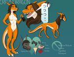  alcohol anthro beverage dragon english_text female feral model_sheet nude open_mouth solo standing text thecrazydragon 