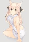  animal_ears arm_at_side arm_support ass back backless_dress backless_outfit bangs bare_back bare_shoulders belt blush bow braid breasts butt_crack cat_ears closed_mouth collarbone dress erune eyebrows_visible_through_hair granblue_fantasy grey_background grey_dress hair_bow halterneck hand_up long_hair looking_at_viewer medium_breasts meme_attire naked_sweater no_bra no_panties pink_hair ribbed_sweater sasakura side_braids sideboob simple_background sitting smile solo sweater sweater_dress turtleneck turtleneck_sweater twin_braids virgin_killer_sweater yokozuwari yuisis_(granblue_fantasy) 