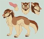 animal_genitalia animal_penis balls big_penis canid canine canine_genitalia canine_penis canis dire_wolf dirk_(kabscorner) feral genitals green_eyes jasonafex kabscorner male mammal model_sheet nude paws penis prehistoric_species solo wanted_poster