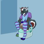 1:1 4_toes anthro blue_clothing blue_footwear blue_shirt blue_socks blue_topwear canid canine canis clothed clothing collar diaper digitigrade feces feces_blowout feet footwear fur green_eyes grey_body grey_fur hair hi_res lyonel_(lyonelhy) male mammal pooping potty purple_clothing purple_collar purple_footwear purple_shirt purple_socks purple_topwear red_body red_fur red_hair red_spots shirt sitting socks soiled_diaper soiling soiling_diaper solo spots stained_diaper stinkybuns toes topwear unclean_diaper used_diaper using_diaper wearing_diaper white_body white_fur white_hair wolf
