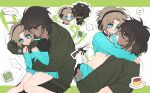  ! !! 1boy 1girl absurdres aqua_eyes aqua_skirt arm_around_neck basket black_bow black_gloves black_hair black_hairband blush book bow brown_hair choker commentary degrees_of_lewdity eden_(degrees_of_lewdity) eden_(male)_(degrees_of_lewdity) english_text facial_hair fingerless_gloves gloves gun hair_bow hairband hand_on_another's_ass highres holding holding_basket hug midriff musical_note open_mouth player_character_(degrees_of_lewdity) player_character_(female)_(degrees_of_lewdity) rabbit rifle scar scar_on_face scar_on_hand scar_on_leg scar_on_mouth scar_on_nose skirt sniper_rifle speech_bubble spoken_expression spoken_musical_note tree vitaminc81 weapon 