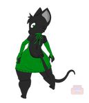  anthro butt cat feline female flat_chested green_eyes looking_back lou mammal short_stack solo twinkystar virgin_killer_sweater 