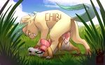  2017 anal anal_penetration animal_genitalia animal_penis bow canine chibi_leafeon cubone cubow cubow_(character) cute digital_media_(artwork) double_penetration eeveelution erection fan_character female feral forced hemipenes leafeon male male/female male_penetrating mammal multi_penis nintendo penetration penis pok&eacute;mon pussy rape sex simple_background skull smile toony vaginal vaginal_penetration video_games 