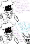  2015 animatronic anthro bow_tie buckteeth dialogue duo english_text five_nights_at_freddy&#039;s five_nights_at_freddy&#039;s_2 inkyfrog lagomorph looking_at_viewer machine male mammal rabbit restricted_palette robot simple_background talking_to_viewer teeth text toy_bonnie_(fnaf) video_games waving white_background withered_bonnie_(fnaf) 