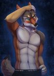  anthro armpits blush boxers_(clothing) canine clothing coyote kyma mammal muscular ochropus underwear 