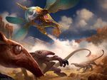  claws cloud dusts feral flying gremlin group landscape long_tail looking_)up machine magic_the_gathering official_art ouside quadruped svetlin_velinov tusks walking 