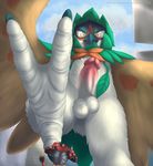  anthro avian balls barefoot bartucthebloody bird black_fur city day decidueye duo erection feathered_wings feathers feet feline fur incineroar looming low-angle_view macro male mammal nintendo owl penis perspective pok&eacute;mon pseudo_clothing red_fur size_difference solo_focus standing stomping video_games wings 