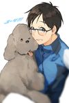  katsuki_yuuri makkachin male megane sando_(310_sand) yuri!!!_on_ice 