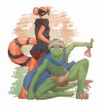 3_horns 3_toes 5_fingers abdl abs abstract_background absurd_res ailurid animal_feet anthro arm_outstretched arm_tuft armor baby_rattle barefoot black_bottomwear black_clothing black_eyes black_facewear black_hood black_jacket black_mask black_miniskirt black_nose black_skirt black_tail black_topwear blue_cape blue_clothing blue_spots bodily_fluids bone_frill bottomwear breasts brown_claws brown_diaper brown_finger_claws brown_helmet brown_horn brown_spikes brown_spines brown_toe_claws bulging_diaper butt butt_pose cape ceratopsian ceratopsid chasmosaurine claws cloth_diaper clothed clothing colored cozygrey crouching diaper diaper_bulge diaper_fetish diaper_under_clothing diaper_under_skirt digital_drawing_(artwork) digital_media_(artwork) dinosaur dinosaur_tail domino_mask dramatic_pose duo ear_tuft eggshell eggshell_clothing eggshell_diaper eggshell_helmet elbow_tuft eye_lens eye_mask eyebrow_ridge eyebrows eyemask eyewear facial_horn feces feet female finger_claws fingers fist fluffy fluffy_tail frill_(anatomy) frill_spines full_diaper fur fur_tuft furrowed_eyebrows furry_tail genital_fluids glistening glistening_abs glistening_bodily_fluids glistening_chest glistening_genital_fluids glistening_legs glistening_muscles glistening_pecs glistening_thighs green_arms green_background green_body green_face green_feet green_hands green_legs green_neck green_scales green_snout green_tail hand_on_ground head_crest head_frill head_horn head_tuft headgear helmet heroic_pose hi_res holding_object holding_weapon hood hood_down hooded_jacket horn horn_through_clothing horn_through_headwear humanoid_feet humanoid_hands jacket kneeling leaking_diaper long_tail looking_at_viewer looking_back looking_back_at_viewer looking_into_the_distance magic_weapon mammal marginocephalian markings maroon_sash mask medium_breasts miniskirt multi_horn multicolored_body multicolored_cheeks multicolored_ears multicolored_face multicolored_facewear multicolored_mask multicolored_tail muscular muscular_anthro muscular_arms muscular_legs muscular_nonbinary nonbinary_(lore) nose_horn orange_arms orange_background orange_body orange_cheeks orange_ears orange_face orange_feet orange_fur orange_legs orange_neck orange_tail orange_tuft ornithischian pantsless pantsless_anthro pantsless_nonbinary pattern_headgear pattern_helmet pecs plantigrade pose prehistoric_species rattle red_diaper red_panda reptile reptile_tail rewind_(billie_taylor) ring_(marking) ringed_tail sash sash_around_waist scales scalie shirtless shirtless_anthro shirtless_nonbinary simple_background skirt soiled_diaper spiked_tail spikes spikes_(anatomy) spines spots striped_markings striped_tail stripes superhero superhero_costume tail tail_markings tan_body tan_cheeks tan_face tan_facewear tan_fur tan_inner_ear tan_mask tan_snout the_pacifier_(liliana_sharpe) three-point_landing toe_claws toes topwear triceratops tuft unclean_diaper urine urine_drip used_diaper weapon wearing_diaper wearing_helmet wearing_mask wet_diaper white_background white_facewear white_mask wooden_weapons