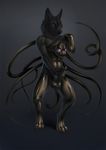 anthro canine clothing feline latex_(artist) male mammal panther rubber suit wolf 