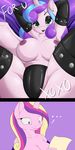  ... 2017 aged_up anthro anthrofied areola armpits breasts camel_toe clothing ear_piercing english_text equine female flurry_heart_(mlp) friendship_is_magic hair hi_res horn legwear lipstick looking_at_viewer makeup mammal multicolored_hair my_little_pony nipples piercing princess_cadance_(mlp) spread_legs spreading suirano text two_tone_hair underwear unicorn winged_unicorn wings 