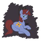  2017 blue_eyes bow brown_hair butt cutie_mark equine female feral hair hooves horn kundofox looking_at_viewer looking_back lying mammal my_little_pony solo unicorn 
