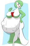  belly big_belly big_breasts breasts bulge drpolice female gardevoir green_hair hair nintendo open_mouth pok&eacute;mon post_vore red_eyes video_games vore 