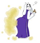  &lt;3 big_butt blush boss_monster butt caprine clothing drawful-s dress fart fart_cloud fart_fetish female food fur goat horn long_ears mammal mature_female monster one_eye_closed pie toriel undertale video_games white_fur wink 