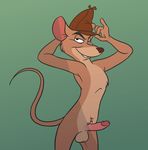  anthro balls basil_(disney) disney erection humanoid_penis ladysomnambule male mammal mouse penis rodent solo the_great_mouse_detective 