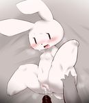  after_sex anthro blush breasts censored chipar faceless_male female fur japanese_text lagomorph male mammal nude open_mouth penis pussy rabbit saliva solo tears text translation_request white_fur 