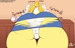  animal_crossing big_butt butt cake canine clothed clothing dog eating food fur isabelle_(animal_crossing) mammal nekocrispy nintendo panties partially_clothed thick_thighs torn_clothing underwear video_games wide_hips yellow_fur 