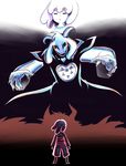  aftertale ambiguous_gender asriel_dreemurr caprine claws clothing comic goat gradient_background horn human loverofpiggies male mammal protagonist_(undertale) simple_background text undead undertale video_games 