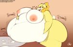  animal_crossing areola belly big_belly big_breasts big_butt blush breasts butt canine dog female fur gurgle hand_on_stomach isabelle_(animal_crossing) mammal nekocrispy nintendo nipples overweight stomach_noises stuffing thick_thighs video_games weight_gain wide_hips yellow_fur 