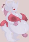  belly big_belly big_breasts bra breasts cleavage clothed clothing drchops eyelashes female hand_on_stomach legendary_pok&eacute;mon mega_evolution mega_mewtwo mewtwo nintendo nipples pok&eacute;mon pregnant purple_skin red_eyes skimpy underwear video_games 