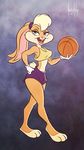  2017 anthro artbirchly_(artist) basketball clothed clothing fur gloves lagomorph lola_bunny looney_tunes mammal rabbit simple_background solo warner_brothers 