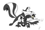  black_and_white_fur cat embrace feline hug invisible_background kissing looney_tunes mammal n64by44 penelope_pussycat pep&eacute;_le_pew skunk spread_toes toes warner_brothers 