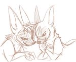  aardwolf anneke_(weaver) anthro brother clothed clothing disney duo female grin half-closed_eyes hyena male mammal monochrome pack_street sibling simple_background sister smile unknown_artist white_background wolter_(weaver) zootopia 