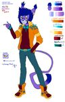  anthro clothed clothing fangs feline freenzy-plant looking_at_viewer male mammal model_sheet smile solo standing teeth 