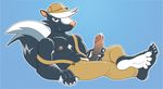  animal_crossing anthro anti_dev humanoid_penis kicks_(animal_crossing) male mammal masturbation nintendo penile_masturbation penis skunk solo video_games 