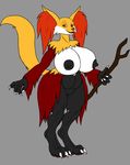  anthro big_breasts big_butt breasts butt canine delphox female fox huge_breasts karnator_(artist) looking_at_viewer mammal nintendo pok&eacute;mon pok&eacute;morph pussy simple_background smile stick thick_thighs video_games voluptuous wide_hips 