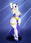  2017 anthro armpits boss_monster clothing female footwear hand_behind_head hi_res high_heels long_ears looking_at_viewer navel shoes solo suirano toriel undertale video_games 