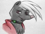  2017 anthro chest_tuft clothed clothing collar colored disney fur hoodie hugh_muskroura inkyfrog looking_at_viewer male mammal red_eyes shock_collar simple_background skunk smile traditional_media_(artwork) tuft white_background zistopia zootopia 